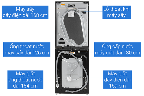 Tháp giặt sấy LG WashTower Inverter giặt 14 kg - sấy 10 kg WT1410NHE