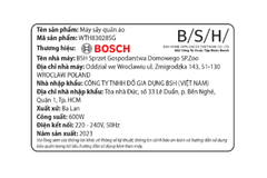 Máy sấy bơm nhiệt Bosch 8 kg WTH83028SG