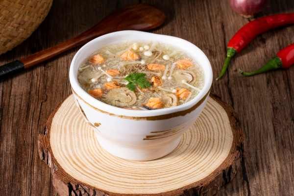  Súp nấm cá hồi 