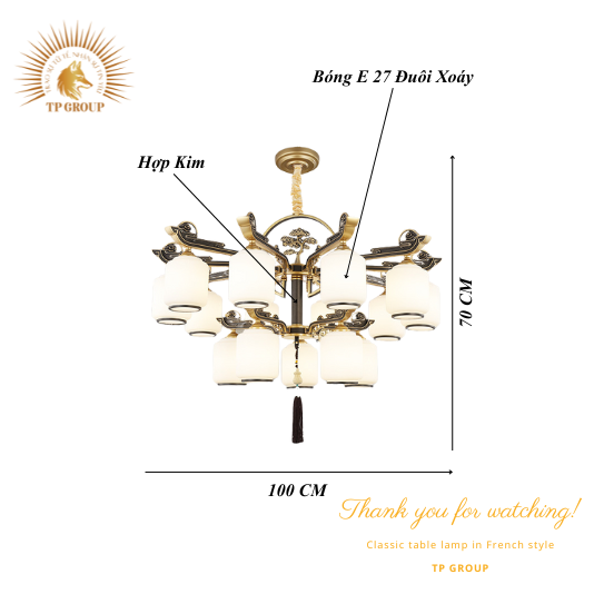 ĐÈN CHÙM CỔ ĐIỂN CCP-2954-15