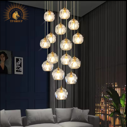 ĐÈN THẢ TRANG TRÍ PHA LÊ CAO CẤP P6412