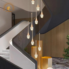 ĐÈN THẢ PHA LÊ GIỌT NƯỚC THÔNG TẦNG CAO CẤP P8231