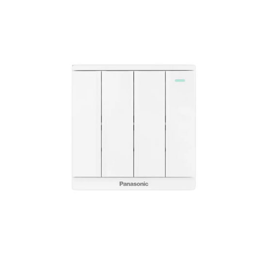 Panasonic Moderva - Bộ 4 Công Tắc C, 2 Chiều, Bắt Vít Có Chỉ Báo Dạ Quang Màu Trắng | WMF5