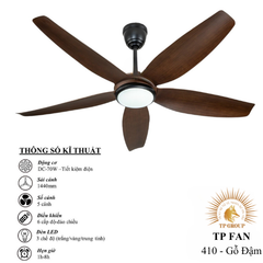QUẠT TRẦN TP FAN 410 - GỖ ĐẬM (LẮP ĐẶT MIỄN PHÍ)