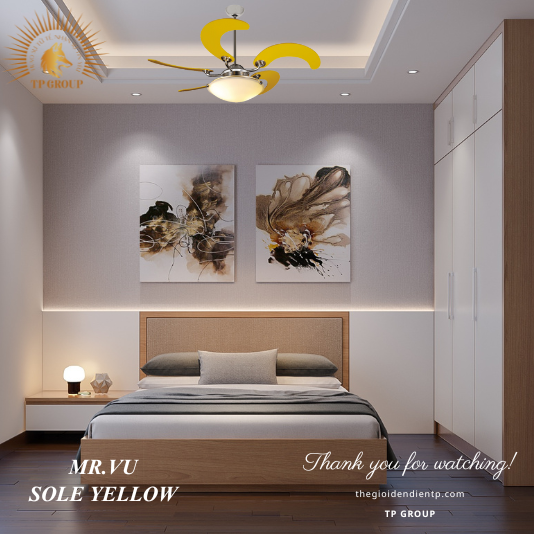 QUẠT TRẦN SOLE YELLOW (MIỄN PHÍ LẮP ĐẶT)