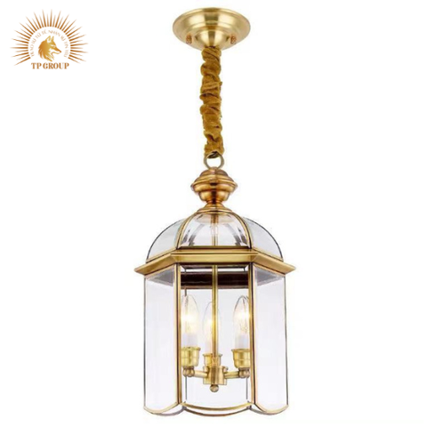 ĐÈN THẢ ĐỒNG LỒNG KÍNH BÓNG NẾN CAO CẤP P0642 VRG- TD13