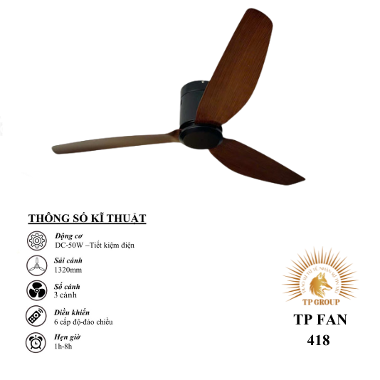 QUẠT TRẦN TP FAN 418 (LẮP ĐẶT MIỄN PHÍ)