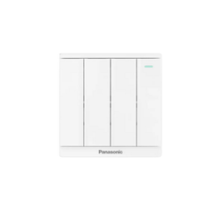 Panasonic Moderva - Bộ 4 Công Tắc B, 1 Chiều, Bắt Vít Có Chỉ Báo Dạ Quang Màu Trắng