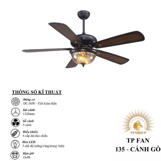 QUẠT TRẦN TP FAN 135 (LẮP ĐẶT MIỄN PHÍ)