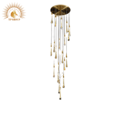 ĐÈN THẢ TRANG TRÍ PHA LÊ THÔNG TẦNG GIỌT NƯỚC CAO CẤP VIRGO L039