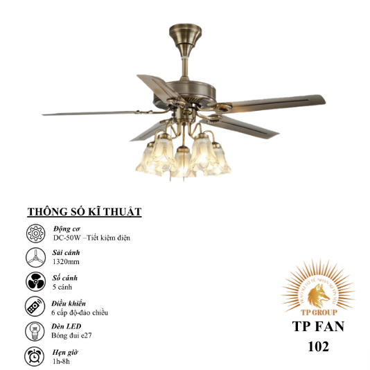 QUẠT TRẦN TP FAN 102 (LẮP ĐẶT MIỄN PHÍ)