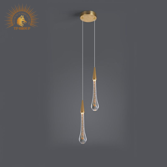 ĐÈN THẢ TRANG TRÍ PHA LÊ THÔNG TẦNG GIỌT NƯỚC CAO CẤP VIRGO L039