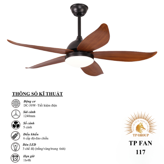 QUẠT TRẦN TP FAN 117 (LẮP ĐẶT MIỄN PHÍ)