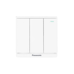 Panasonic Moderva - Bộ 3 Công Tắc C, 2 Chiều, Bắt Vít Có Chỉ Báo Dạ Quang Màu Trắng