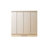 Panasonic Moderva - Bộ 4 Công Tắc B, 1 Chiều, Bắt Vít Có Chỉ Báo Dạ Quang Màu Xám Ánh Kim