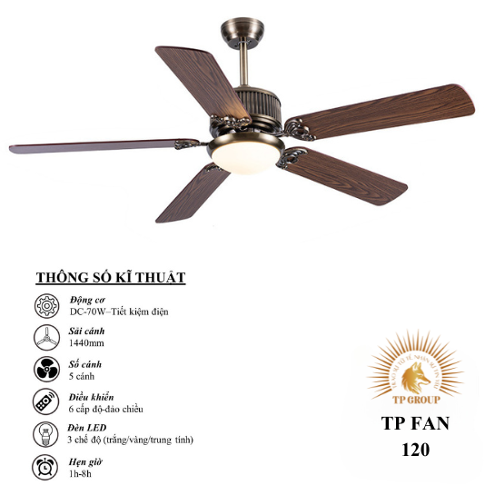 QUẠT TRẦN TP FAN 120 (LẮP ĐẶT MIỄN PHÍ)