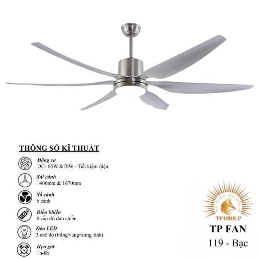 QUẠT TRẦN TP FAN 119 (LẮP ĐẶT MIỄN PHÍ)