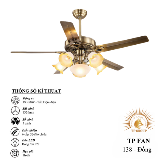 QUẠT TRẦN TP FAN 138 (LẮP ĐẶT MIỄN PHÍ)