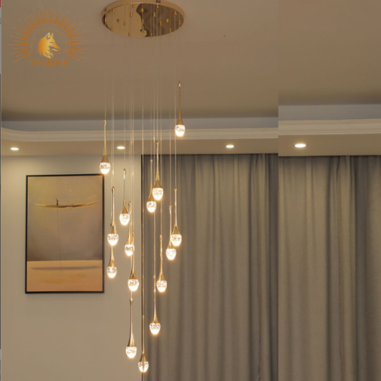 ĐÈN THẢ PHA LÊ GIỌT NƯỚC THÔNG TẦNG CAO CẤP P8231