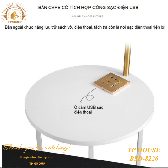 ĐÈN CÂY ĐỨNG TÍCH HỢP SẠC ĐIỆN THOẠI BSD-8226