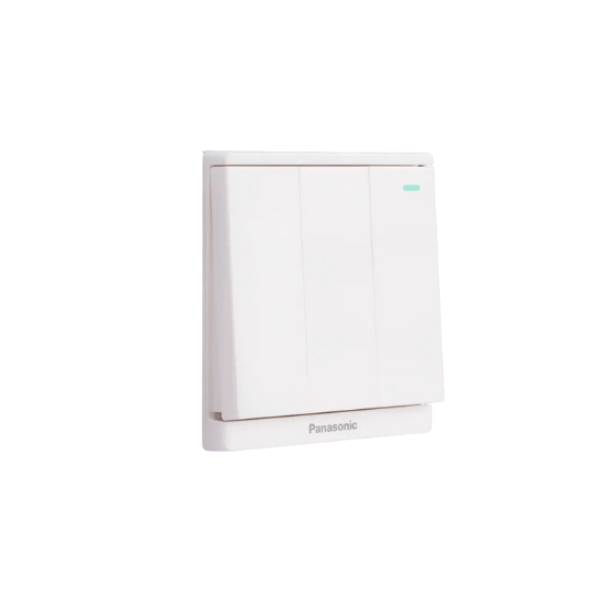 Panasonic Moderva - Bộ 3 Công Tắc C, 2 Chiều, Bắt Vít Có Chỉ Báo Dạ Quang Màu Trắng
