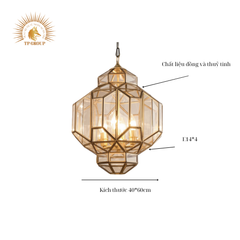 ĐÈN THẢ ĐỒNG LỒNG KÍNH CAO CẤP P19140 VRG-EUCD191