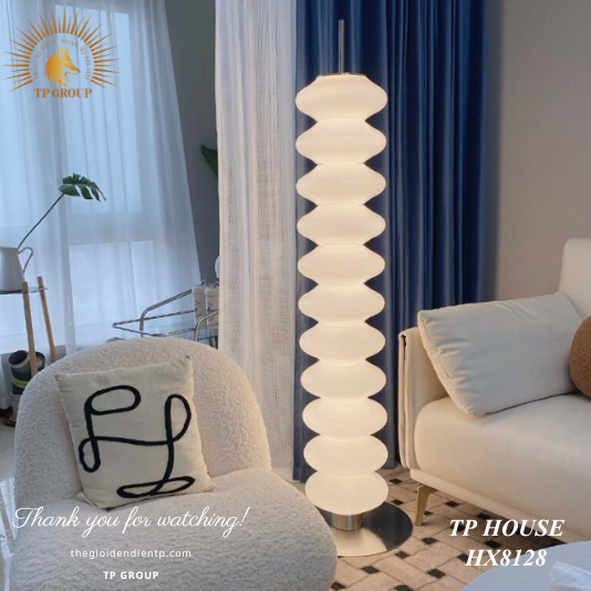 ĐÈN SÀN THUỶ TINH TRẮNG HX8128