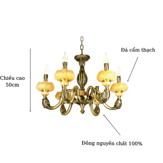 Đèn chùm đồng cổ điển