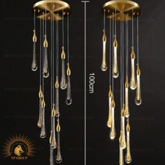 ĐÈN THẢ TRANG TRÍ PHA LÊ THÔNG TẦNG GIỌT NƯỚC CAO CẤP VIRGO L039