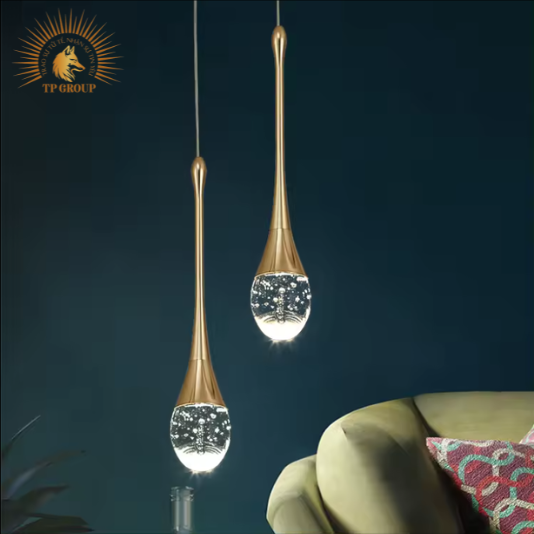 ĐÈN THẢ PHA LÊ GIỌT NƯỚC THÔNG TẦNG CAO CẤP P8231