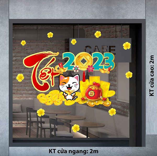 DECAL QUÝ MÃO VÀ TÚI TIỀN TRANG TRÍ TẾT 2023