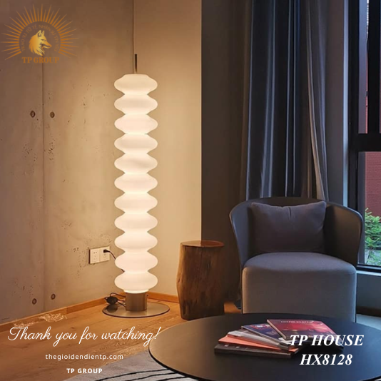 ĐÈN SÀN THUỶ TINH TRẮNG HX8128