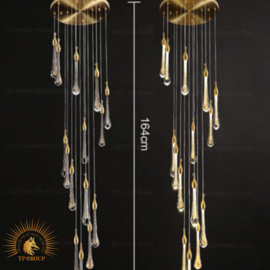 ĐÈN THẢ TRANG TRÍ PHA LÊ THÔNG TẦNG GIỌT NƯỚC CAO CẤP VIRGO L039