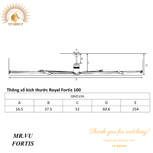 QUẠT CÁNH LỚN FORTIS (MIỄN PHÍ LẮP ĐẶT)