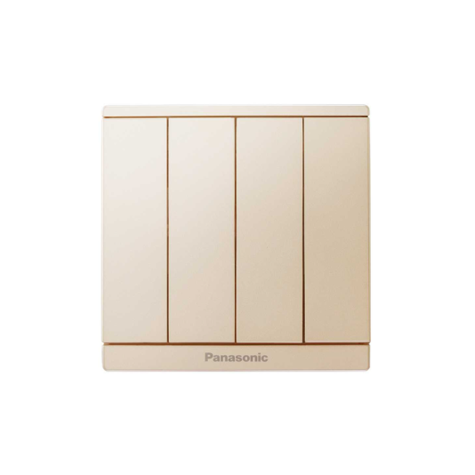 Panasonic Moderva - Bộ 4 Công Tắc C, 2 Chiều, Bắt Vít Màu Vàng Ánh Kim | WMF508MYZ-VN