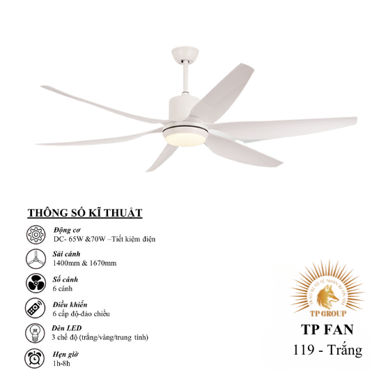 QUẠT TRẦN TP FAN 119 (LẮP ĐẶT MIỄN PHÍ)