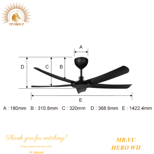 QUẠT TRẦN HERO WH