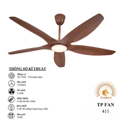 QUẠT TRẦN TP FAN 411 (LẮP ĐẶT MIỄN PHÍ)