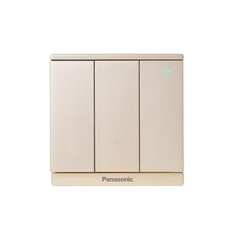 Panasonic Moderva - Bộ 3 Công Tắc C, 2 Chiều, Bắt Vít Có Chỉ Báo Dạ Quang Màu Xám Ánh Kim