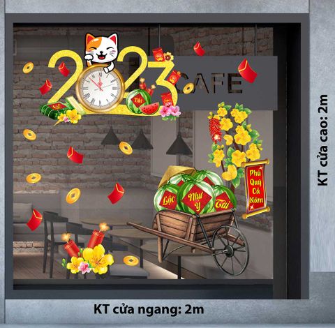 DECAL COMBO XE DƯA HẤU VÀ SỐ 2023 QUÝ MÃO