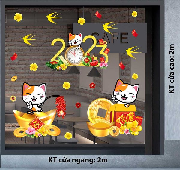 DECAL 2023 XUÂN QUÝ MÃO TRÊN THỎI VÀNG
