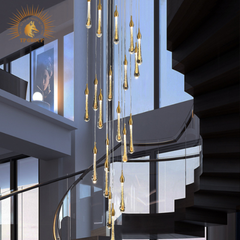 ĐÈN THẢ TRANG TRÍ PHA LÊ THÔNG TẦNG GIỌT NƯỚC CAO CẤP VIRGO L039