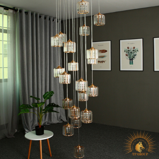 ĐÈN THẢ PHA LÊ 18 BÓNG TRANG TRÍ P8056