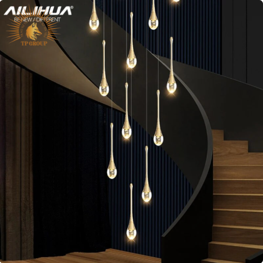 ĐÈN THẢ PHA LÊ GIỌT NƯỚC THÔNG TẦNG CAO CẤP P8231