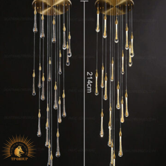 ĐÈN THẢ TRANG TRÍ PHA LÊ THÔNG TẦNG GIỌT NƯỚC CAO CẤP VIRGO L039