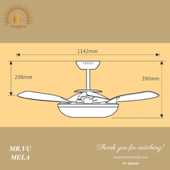 QUẠT TRẦN MR.VŨ MELA (MIỄN PHÍ LẮP ĐẶT)