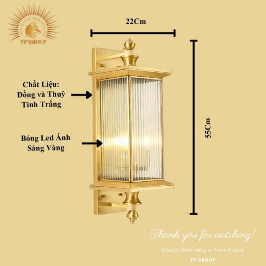 ĐÈN TREO TƯỜNG ĐỒNG KÍNH CTD-3326