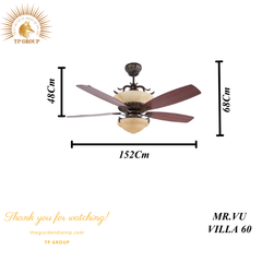 QUẠT TRẦN VILLA 60 (MIỄN PHÍ LẮP ĐẶT)