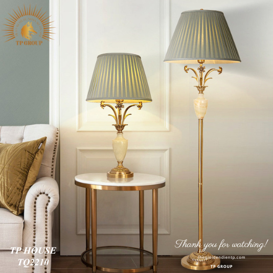 ĐÈN BÀN ĐỒNG PHỐI ĐÁ TỰ NHIÊN TQ2210