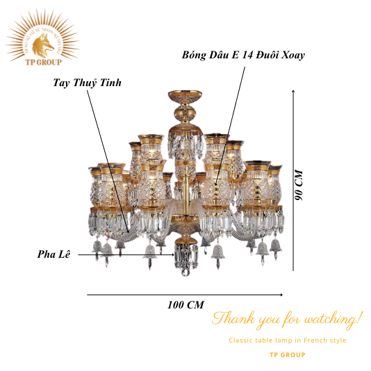 ĐÈN CHÙM PHA LÊ CCP-8128-15